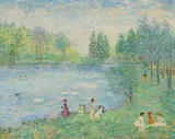 Harry Somers, Le Lac des Cygnes, oil on canvas