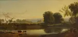 William Hart, River Landscape with Cattle, oil on canvas