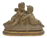 L'Allegorie de la Terre et de l'Eau by Albert-Ernest Carrier-Belleuse, Cast terracotta sculpture, offered Jun 2022