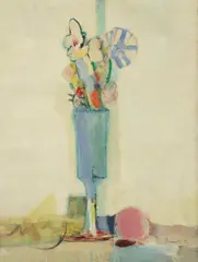 George Gordon Russell, Blue Poppies, oil on canvas