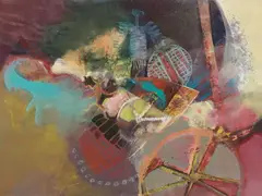 Lorraine Hayes, Abstract Composition, mixed media painting on paper