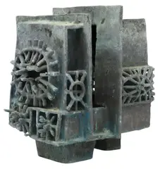 Mechanical Form by Gene Owens, Modernist bronze sculpture, offered Jun 2022