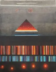 Michael Frary, Spectrum Landscape, acrylic on panel