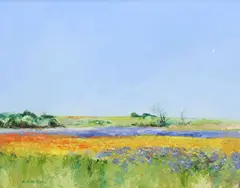 Wildflower Landscape by William Llewellyn Hoey, oil on board, offered Jun 2022
