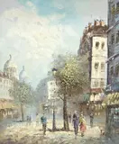 Caroline C. Burnett, Parisian Street Scene, oil on canvas