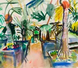 Jason Berger, Tropical Scene, Watercolor on paper