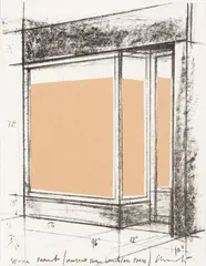 Storefront (Project for Landfall Press) by Christo, 1980, Lithograph and collage on paper, offered May 2023