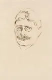 Edvard Munch, Portrait of Knut Hamsun, 1895, Heliograph after drypoint etching