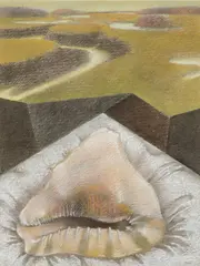 Channel #II by George Burk, 1974, Pastel on paper, offered May 2023
