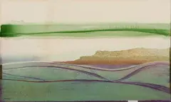 Winter Morning Landscape by George F Kunkel, 1970, Acrylic collage, offered May 2023