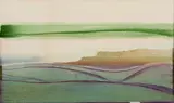 George F Kunkel, Winter Morning Landscape, 1970, Acrylic collage