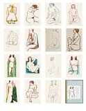 Stell Shevis, Fifteen Nudes in black and white and in colour by hand, 1988, Ink on paper