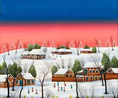 Skaters by Blasnovski, Acrylic on canvas, offered May 2023