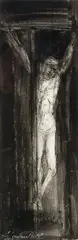Joachim Probst, Crucifixion, 1959, Pen and ink and watercolor on paper