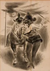 Circus Girl and Horse by Yasuo Kuniyoshi, 1932, Lithograph, offered May 2023