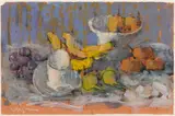 Hank Virgona, Still Life with Bananas, Pears and Grapes, 1994, Gouache, pastel and graphite on paper