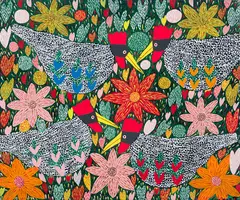 Chickens by Jacques Valmidor, Acrylic on canvas, offered May 2023