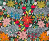 Jacques Valmidor, Chickens, Acrylic on canvas