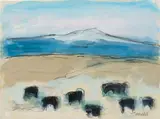 Theodore Waddell, Geyser Mountain Angus, Drawing #3