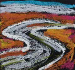 Road by Philip Barter, Oil pastel on paper, offered May 2023