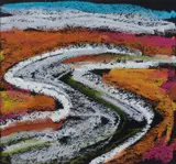 Philip Barter, Road, Oil pastel on paper