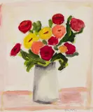 Robert Kulicke, Warm Color Flowers, Watercolor on paper