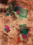 Rolph Scarlett, Abstraction, Monoprint hand painted with stenciling