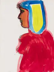 Red Nude by Richard Prince, Charcoal and watercolor on paper, offered Apr 2023