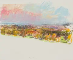 Autumn Field by Eric Aho, Pastel on paper, offered Apr 2023