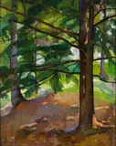 Luigi Lucioni, Pines and Birches