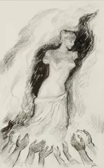 Study of an Effigy by John Steuart Curry, Charcoal and ink on paper, offered Apr 2023