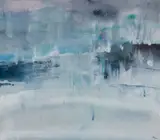 Reuben Tam, "Northern Lights, White Flares" Monhegan, 1978, Oil on paper