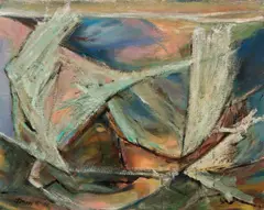 Reuben Tam, Gull at Sunset, Monhegan, 1960, Oil on masonite