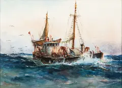 Jack L. Gray, Dragger, Watercolor on paper
