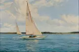 Montague Dawson, Gliding Along, the Deb, Oil on canvas