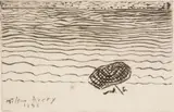 Milton Avery, Umbrella by the Sea, 1948, Dry point etching