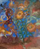 Carl Sprinchorn, Bouquet, Pastel and watercolor on paper