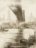 Kerr Eby, Brooklyn Bridge, c. 1930, Etching on paper