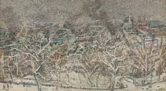 Eugene C. Fitsch, Morningside Heights, New York City, Oil on panel