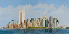 Lower Manhattan by Robert Solotaire, 1995, Oil on canvas, offered Apr 2023