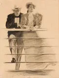 Charles Dana Gibson, Over There is the Coast of Africa, 1897, Graphite and charcoal on