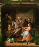 Tomkins Harrison Matteson, Playing with Grandfather, 1869, Oil on canvas