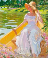 Boris Tchoubanoff, Promenade sur lac, 2008, Oil on canvas