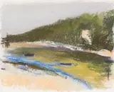 Wolf Kahn, Maine Seacoast (Cindy's Cove), 2000, Oil pastel on paper