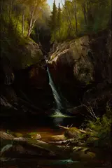 Edward Hill, Bridal Veil Falls, Franconia, 1883, Oil on canvas