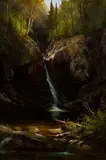 Edward Hill, Bridal Veil Falls, Franconia, 1883, Oil on canvas