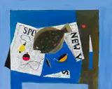 William Irvine, Table with Flounder, Oil on canvas
