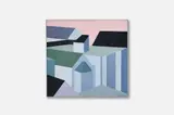 Nikki Schrager, Cityscape painting, 1981, Acrylic on canvas