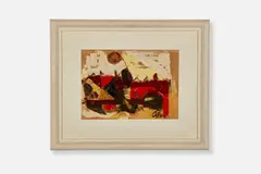 Jean Gillon, Abstract painting, 1940s, Mixed media on paper