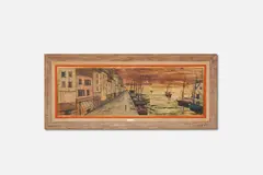 Untitled (dock scene) by Charles Levier, 1960s, Oil on canvas, sold Mar 2023
